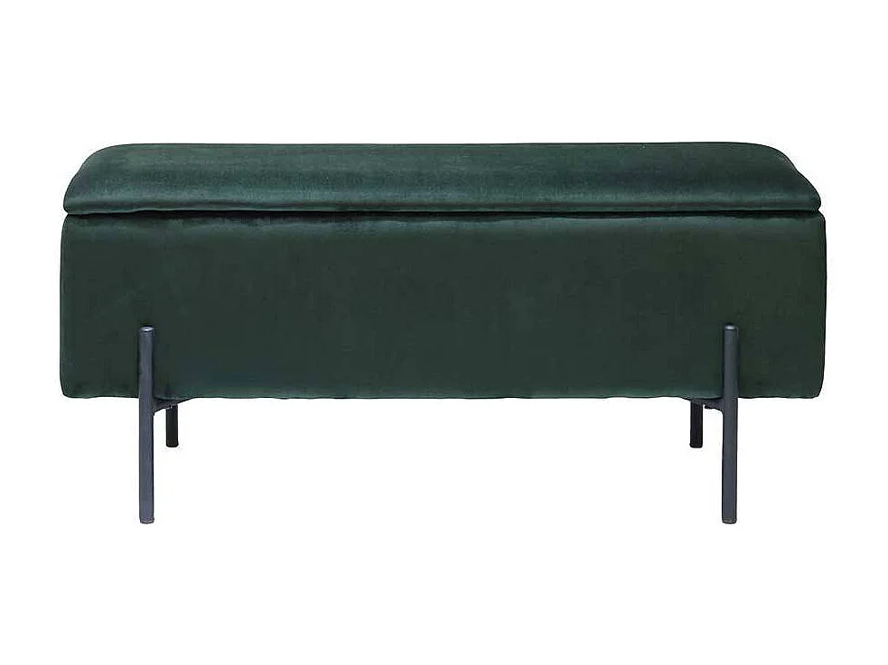 Samt Bettbank in Grün Truhe