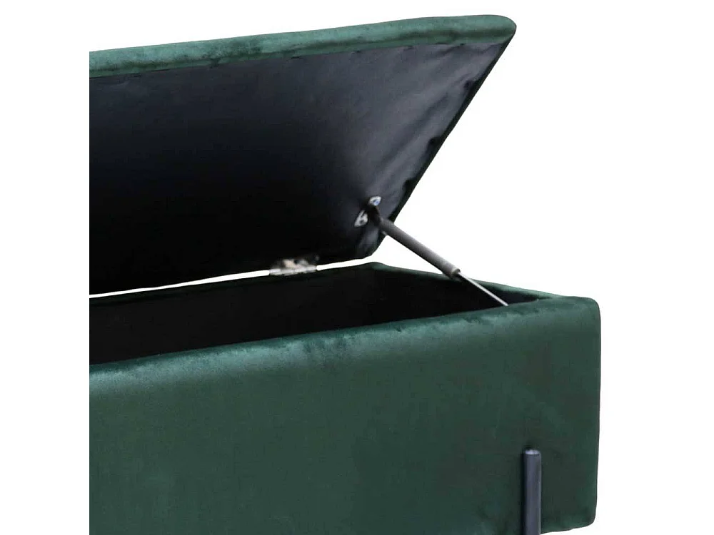 Samt Bettbank in Grün Truhe