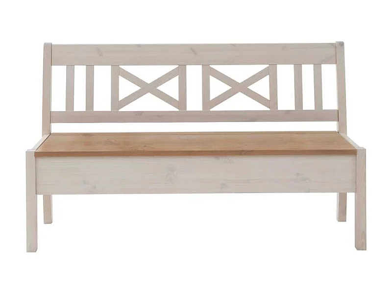 Holzbank in Weiß Laugenfarben Kiefer massiv
