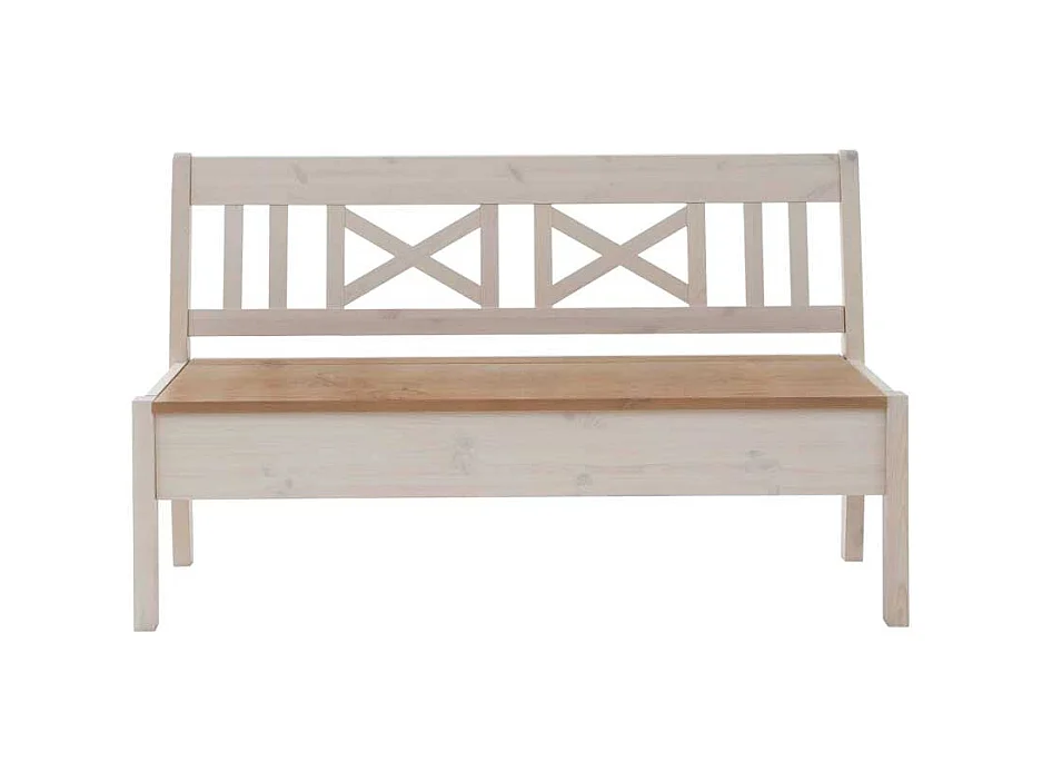 Holzbank in Weiß Laugenfarben Kiefer massiv
