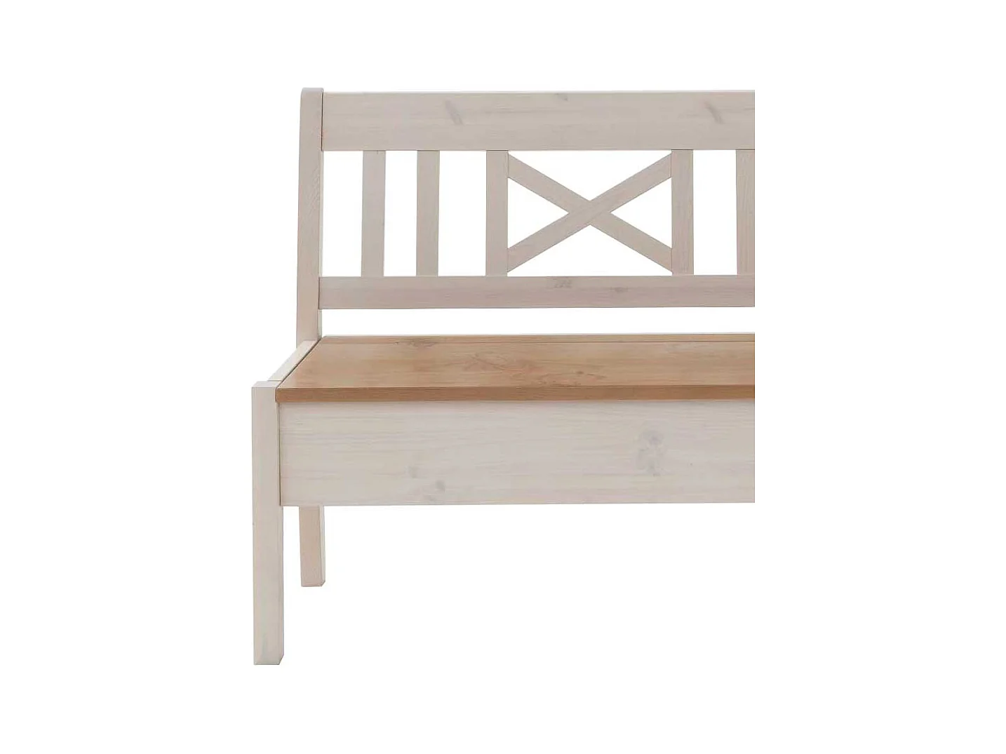 Holzbank in Weiß Laugenfarben Kiefer massiv
