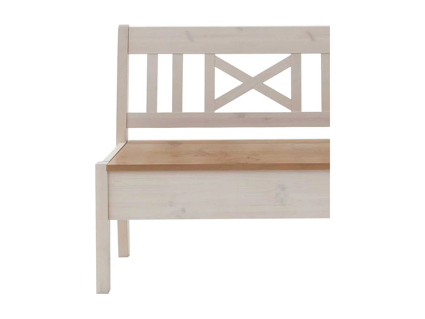 Holzbank in Weiß Laugenfarben Kiefer massiv