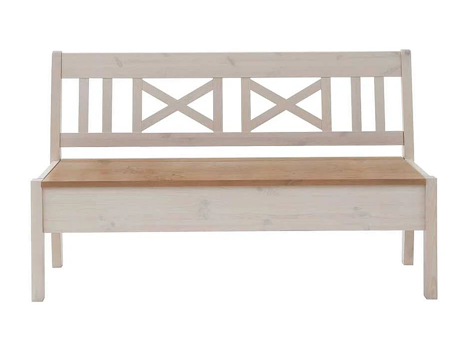Holzbank in Weiß Laugenfarben Kiefer massiv