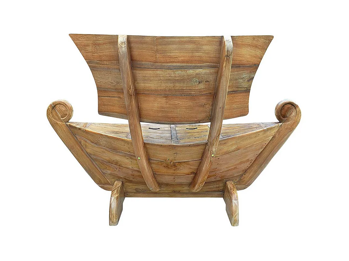 Bootbank aus Teak Massivholz rustikalen Landhausstil