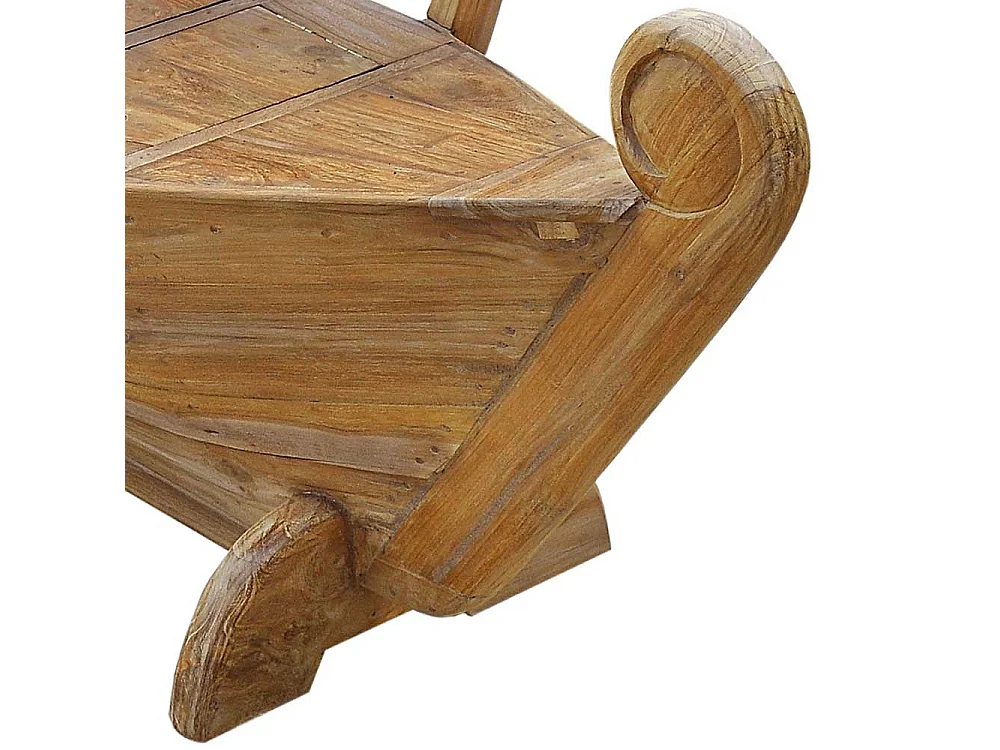 Bootbank aus Teak Massivholz rustikalen Landhausstil