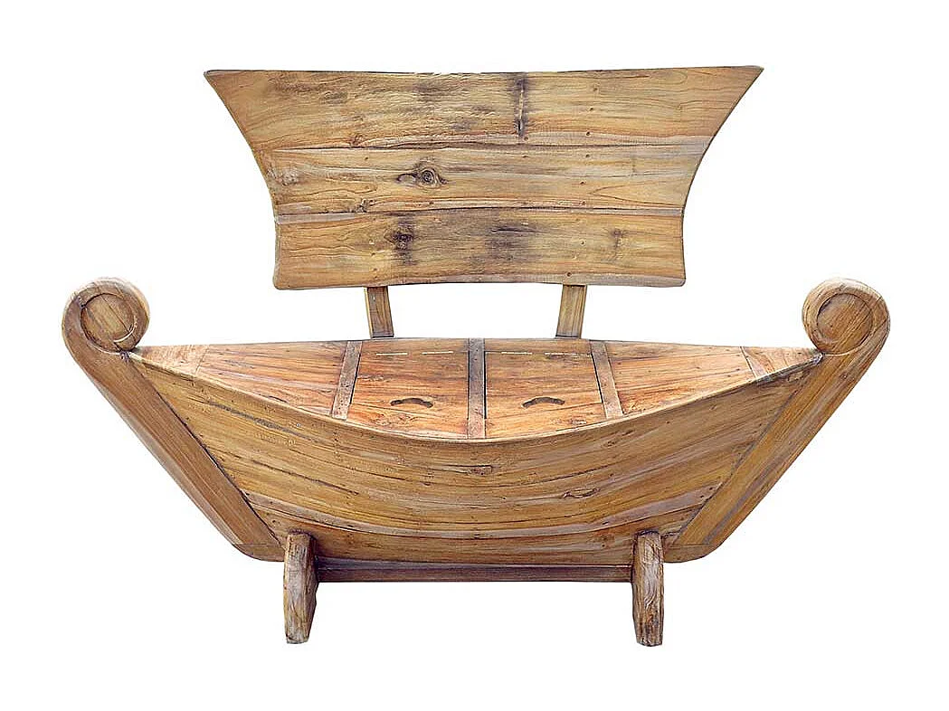 Bootbank aus Teak Massivholz rustikalen Landhausstil