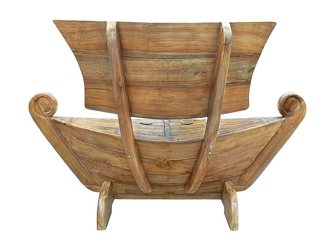 Bootbank aus Teak Massivholz rustikalen Landhausstil