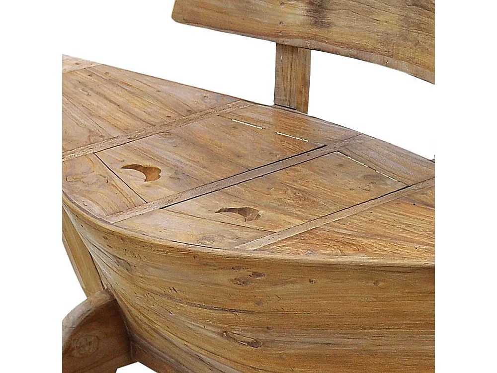 Bootbank aus Teak Massivholz rustikalen Landhausstil