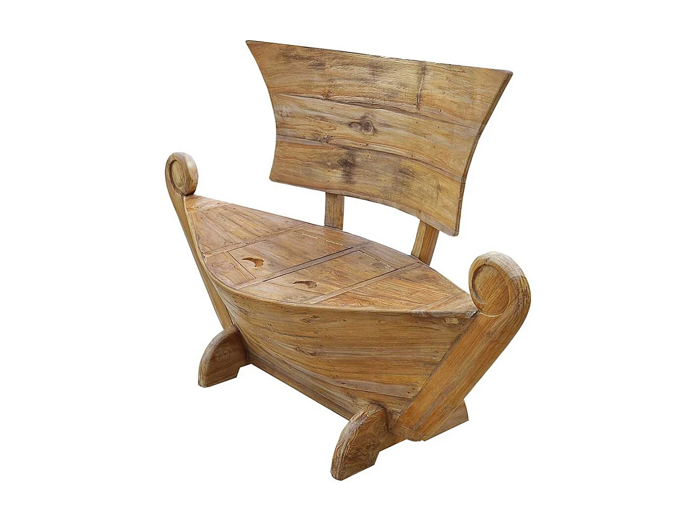 Bootbank aus Teak Massivholz rustikalen Landhausstil