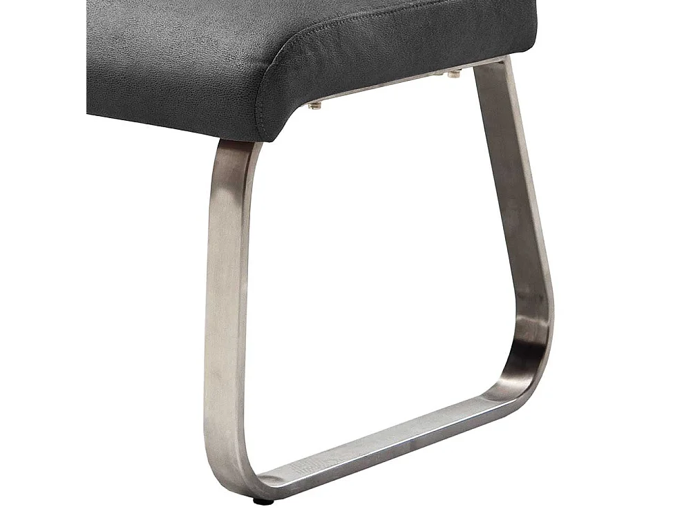 Essbank in Dunkelgrau Microfaser Bügelgestell aus Edelstahl