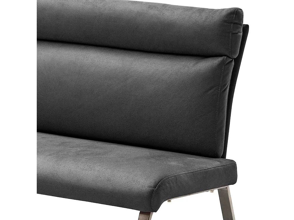 Essbank in Dunkelgrau Microfaser Bügelgestell aus Edelstahl