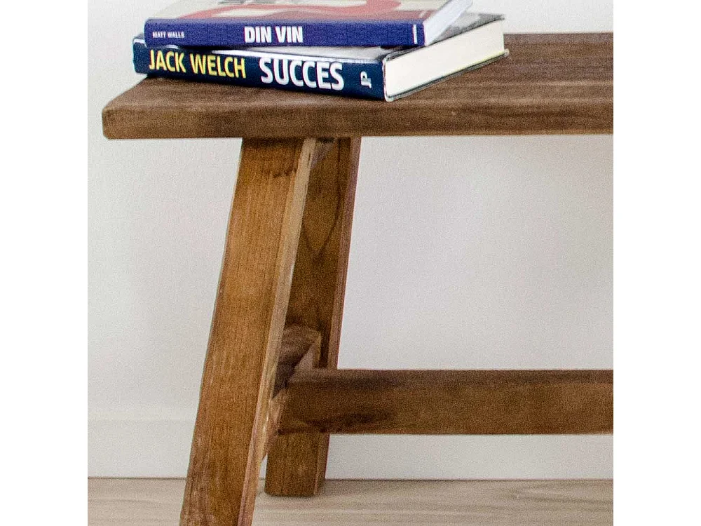 Massivholz Bank aus naturbelassenem Teakholz rustikalen Landhaus Design