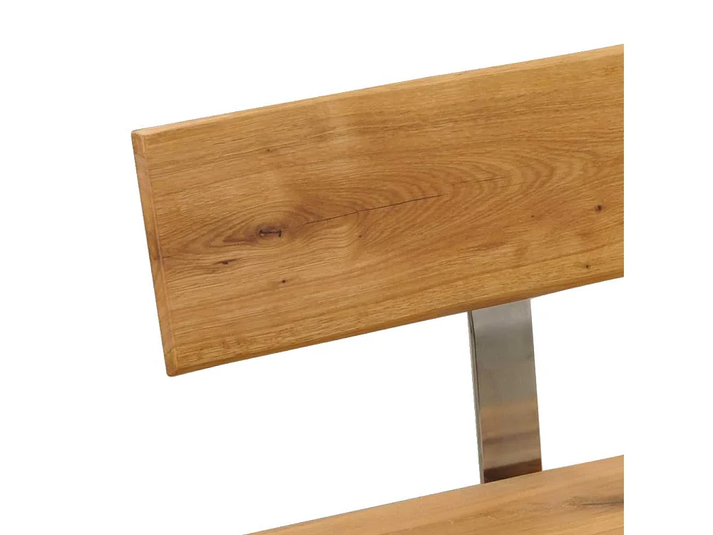 Baumkanten Sitzbank aus Wildeiche Massivholz Lehne