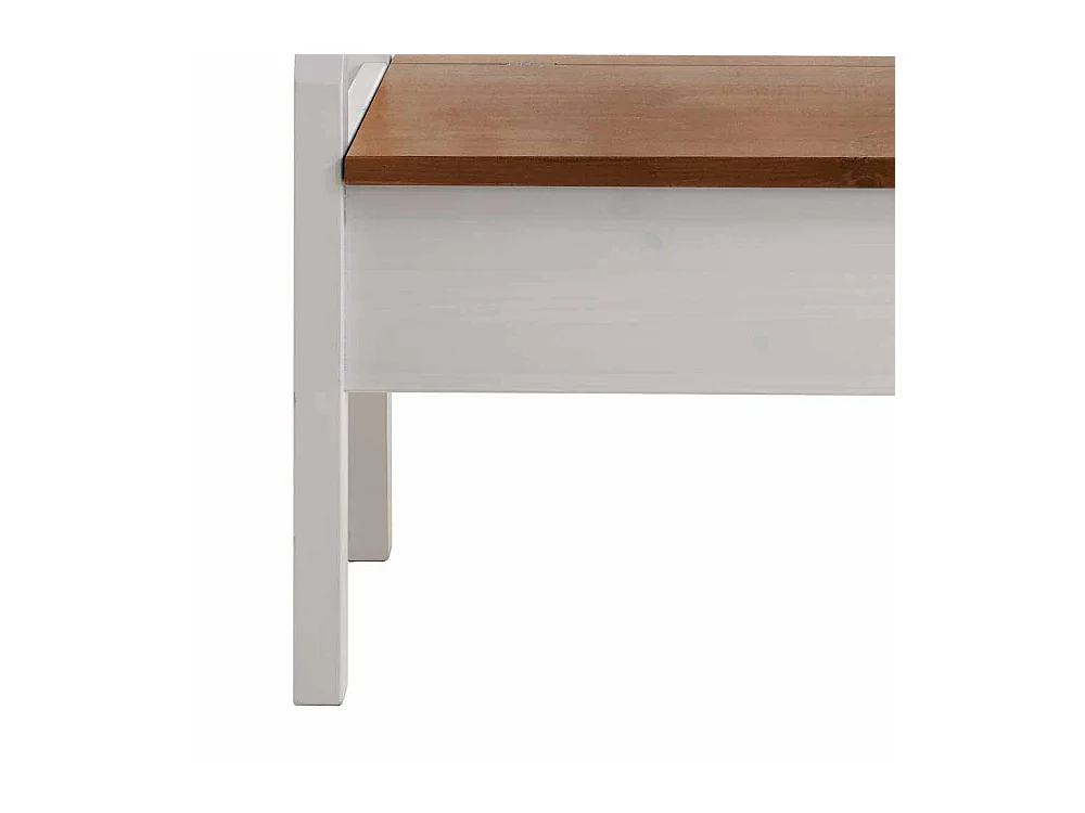 Essbank mit Stauraum Weiß Kiefer massiv