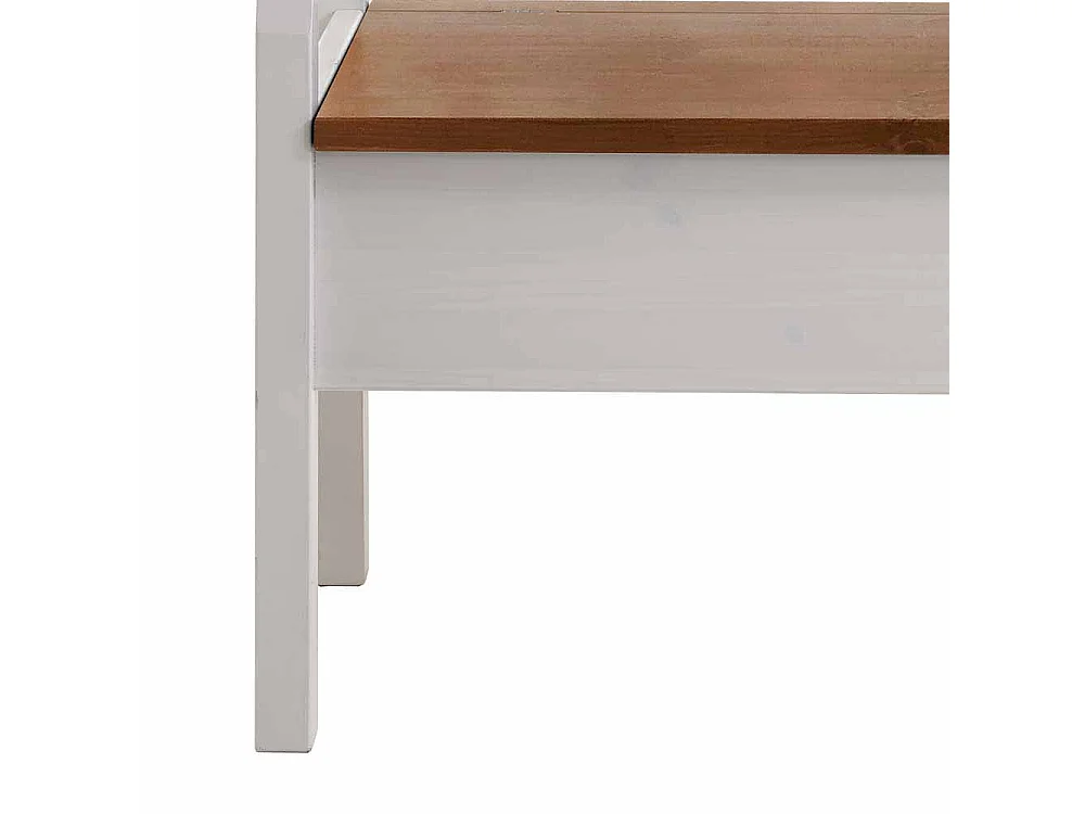 Essbank mit Stauraum Weiß Kiefer massiv