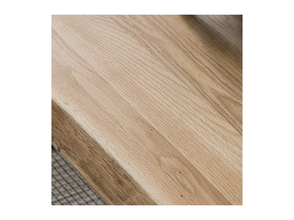 Baumkanten Bank für Esstisch Eiche Massivholz und Metall