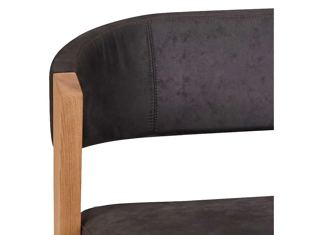 Sitzbank Esszimmer in Anthrazit Microfaser Gestell Wildeiche