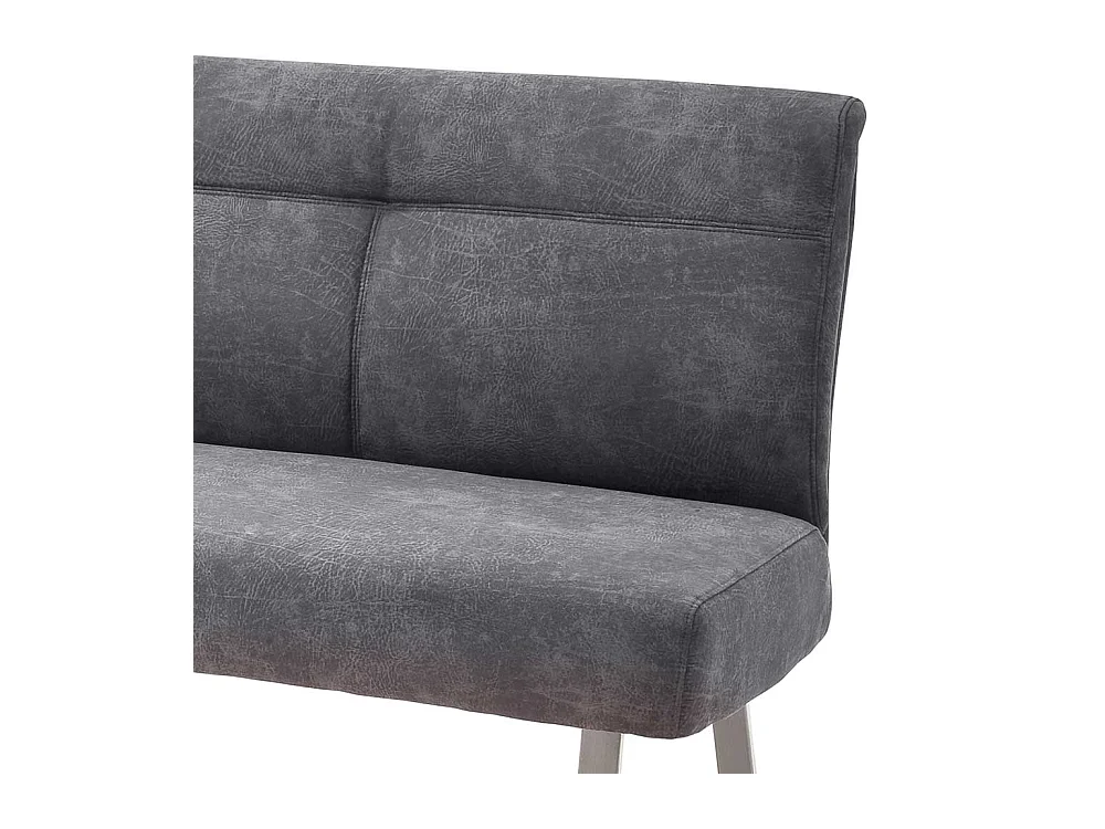 Esszimmer Sitzbank in Anthrazit Microfaser Bügelgestell aus Edelstahl