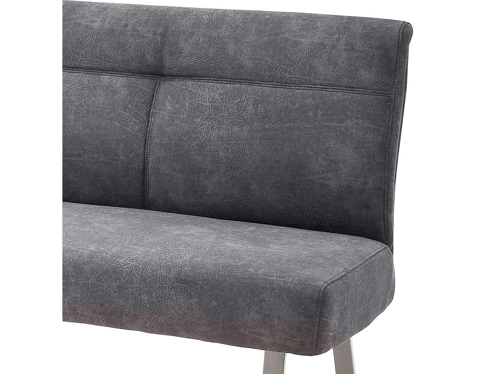 Esszimmer Sitzbank in Anthrazit Microfaser Bügelgestell aus Edelstahl