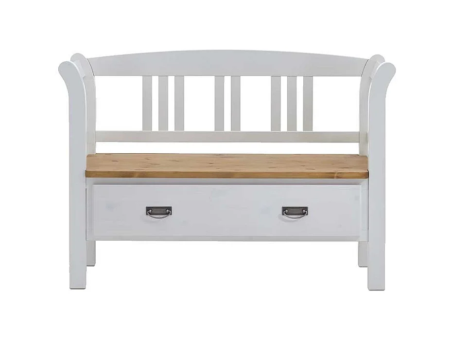 Landhaus Sitzbank in Weiß Kieferfarben