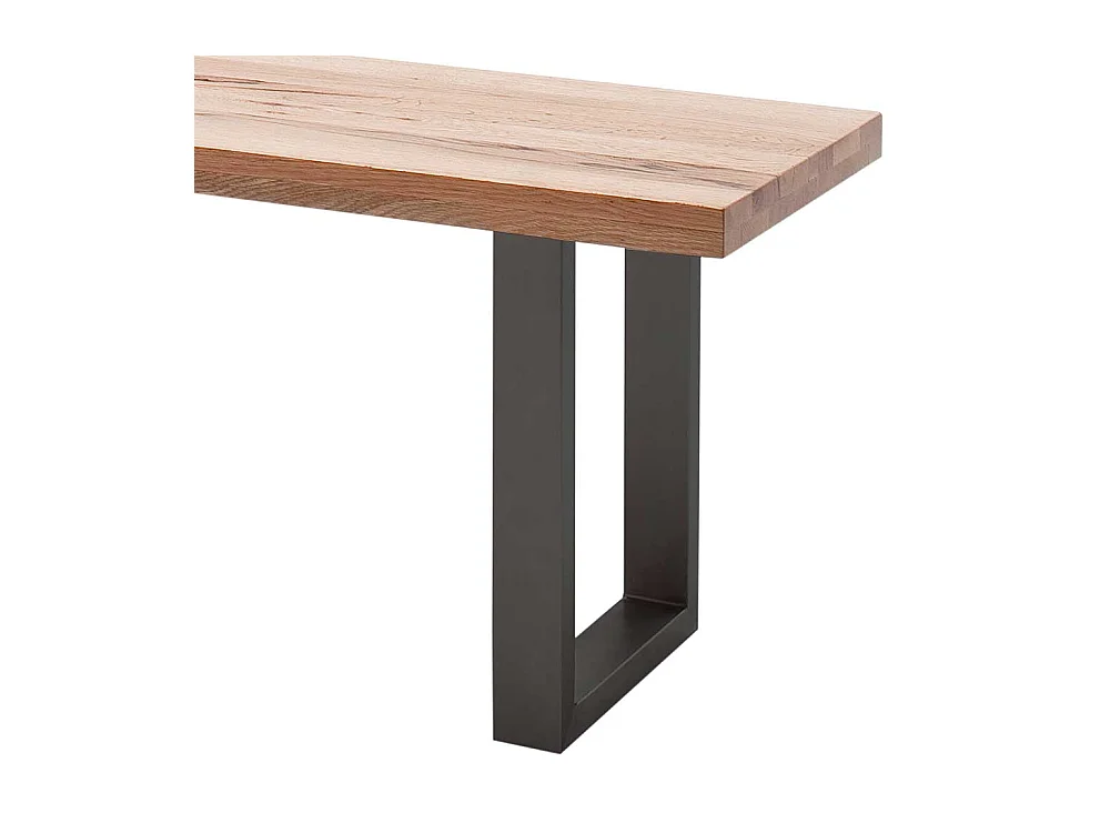 Küchenbank aus Zerreiche Massivholz Bügelgestell aus Metall