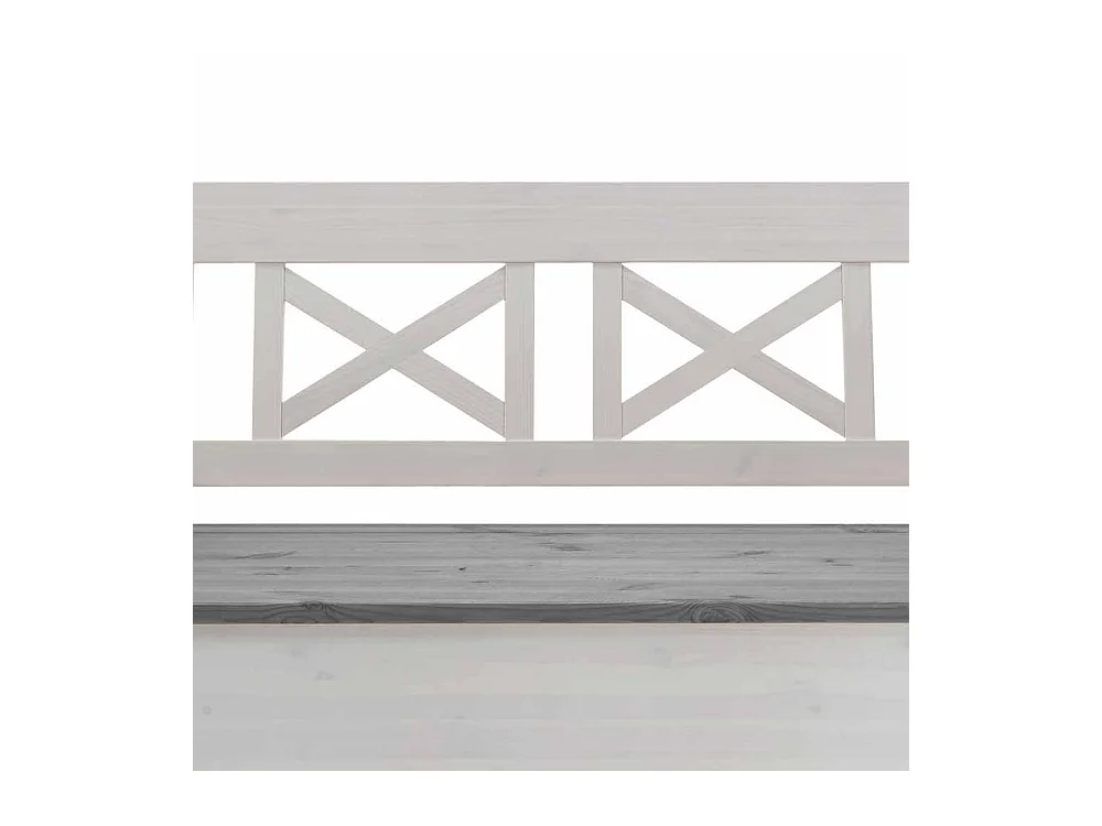 Stauraumbank in Weiß Grau Kiefer Massivholz