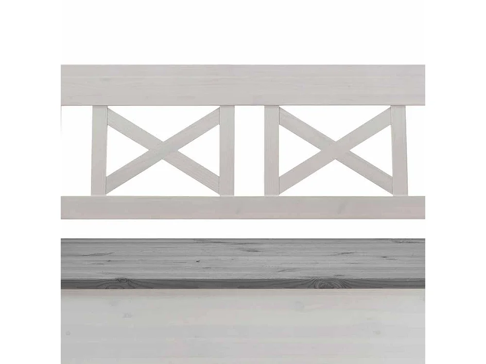 Stauraumbank in Weiß Grau Kiefer Massivholz