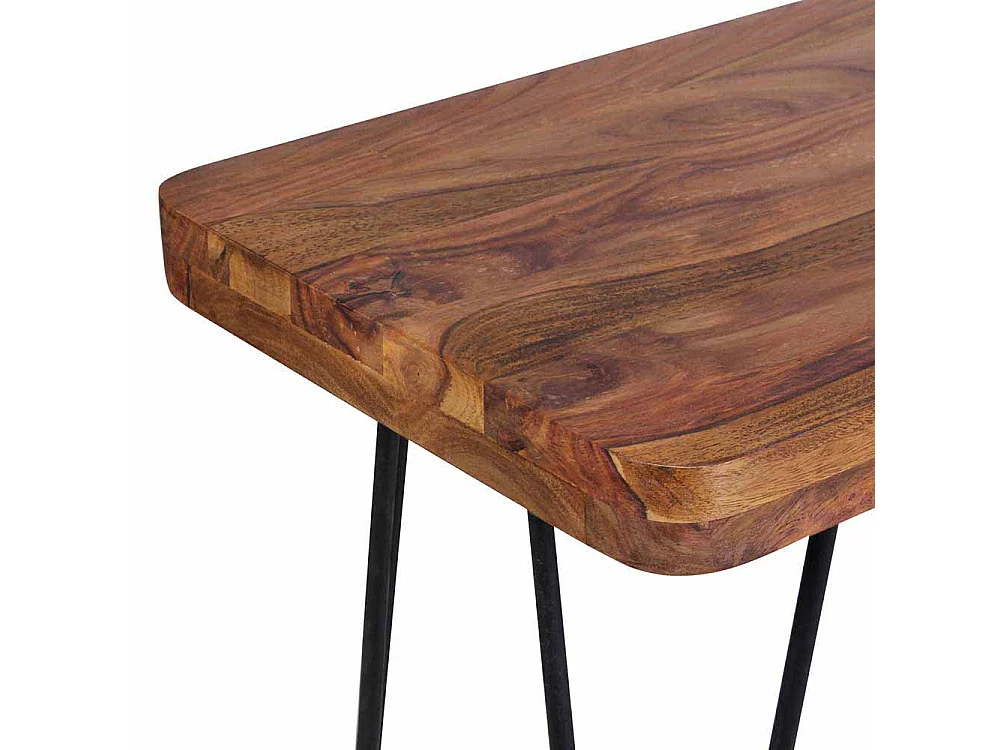 Holzbank aus Sheesham Massivholz Metall