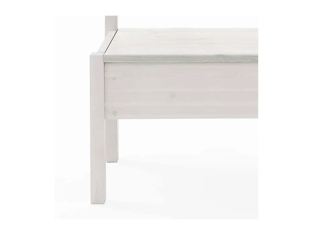 Skandinavische Sitzbank in Weiß Kiefer massiv Stauraum