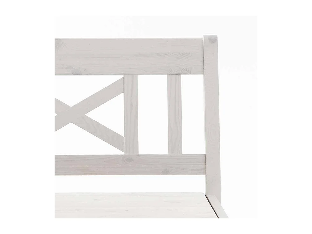 Skandinavische Sitzbank in Weiß Kiefer massiv Stauraum