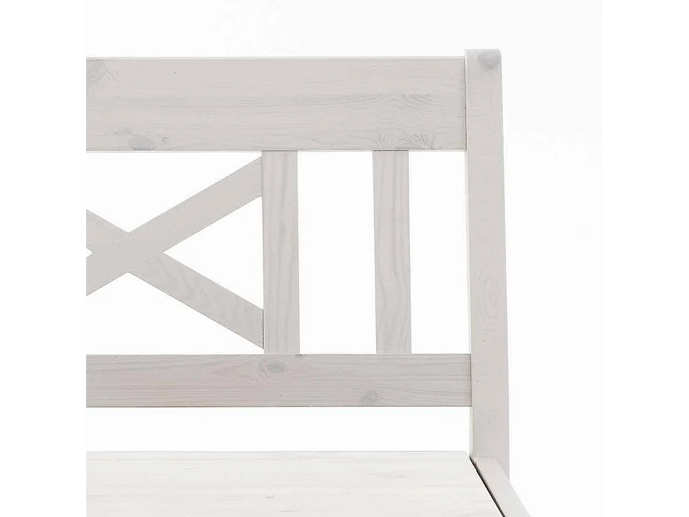 Skandinavische Sitzbank in Weiß Kiefer massiv Stauraum