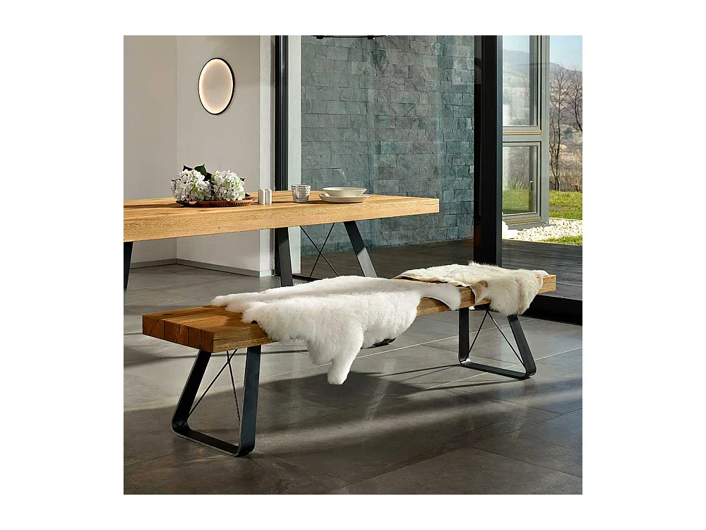 Esszimmerbank mit Metall-Bügelgestell Industrial Style