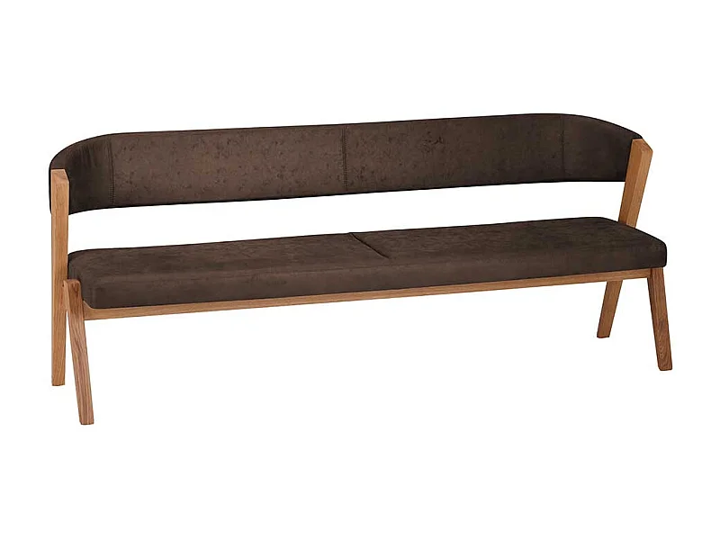 Esstischbank in Braun und Wildeichefarben Microfaser Bezug