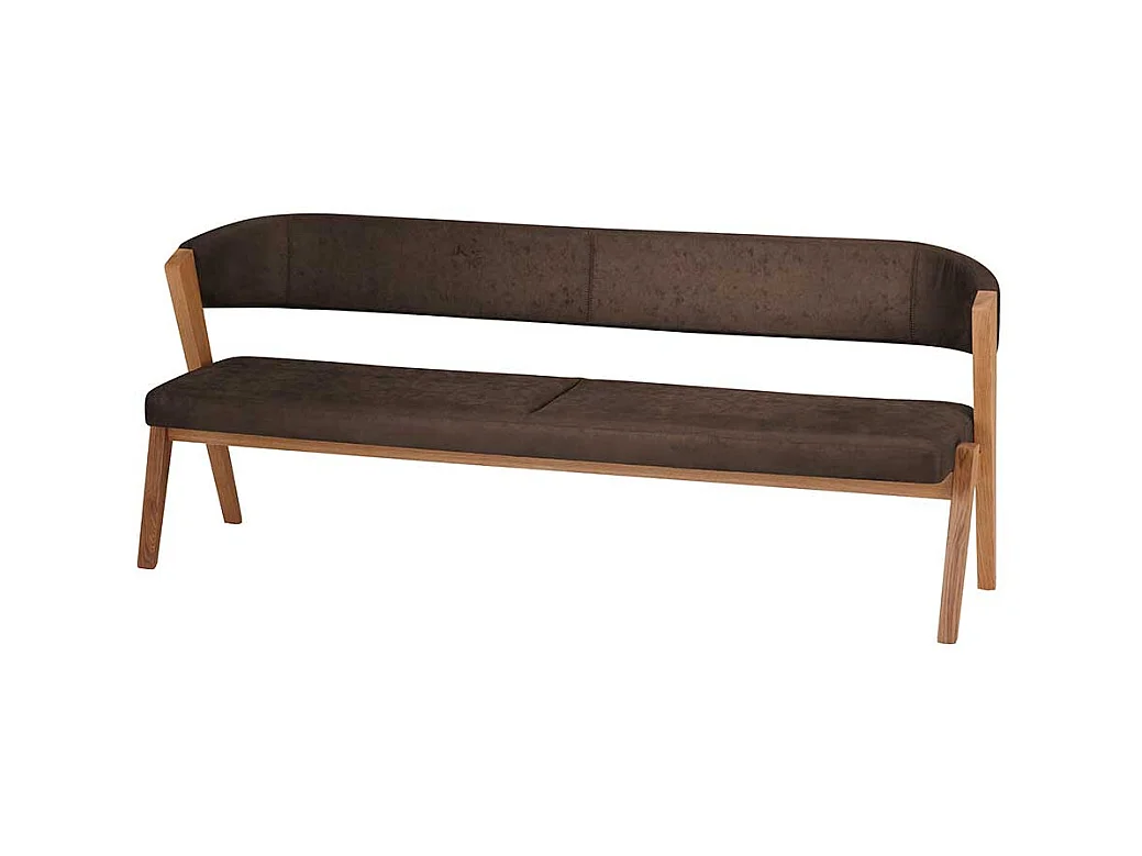 Esstischbank in Braun und Wildeichefarben Microfaser Bezug