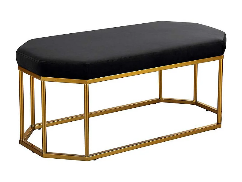 Bettbank mit Metallgestell in Schwarz und Goldfarben 92 cm breit