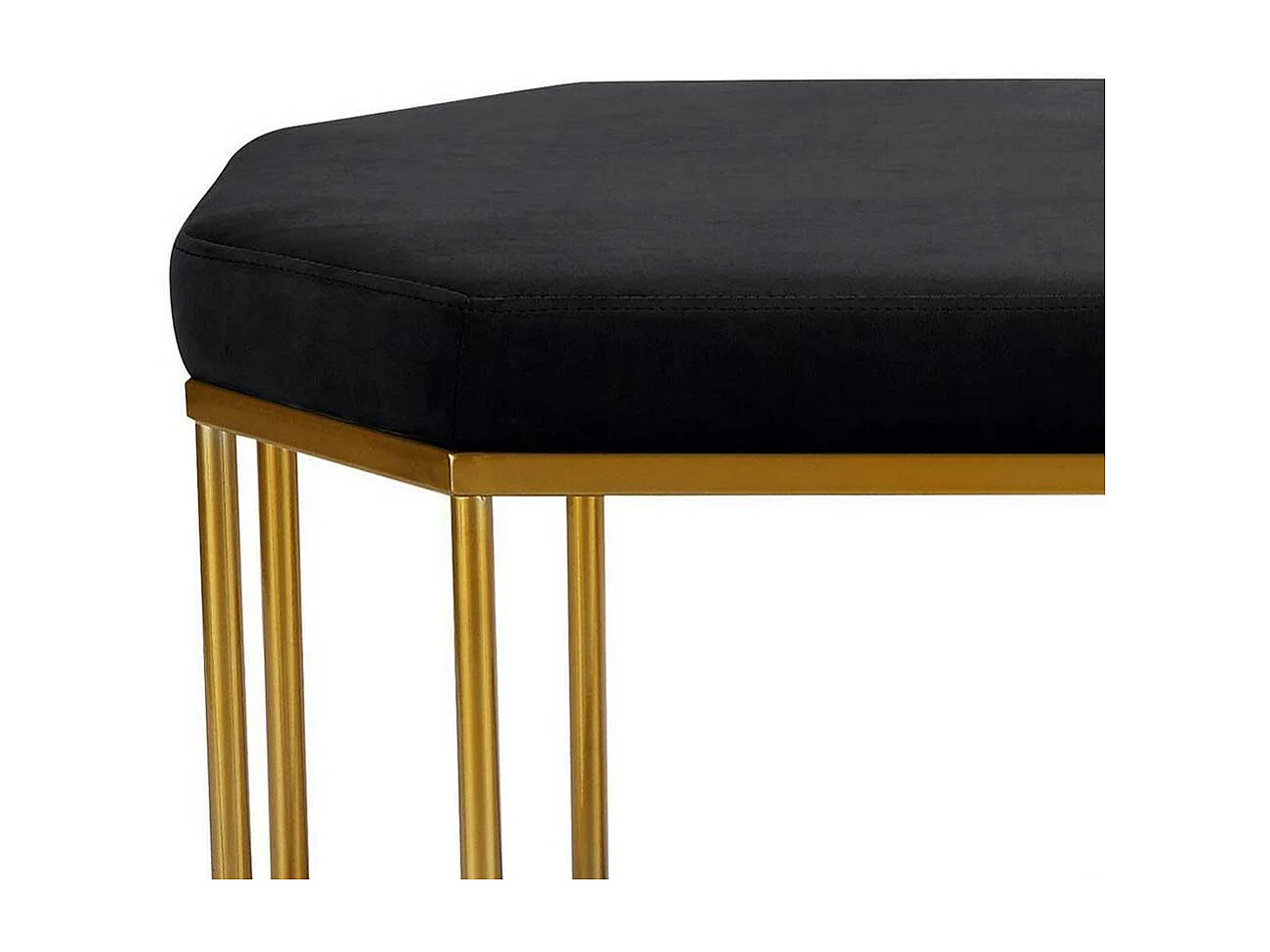 Bettbank mit Metallgestell in Schwarz und Goldfarben 92 cm breit