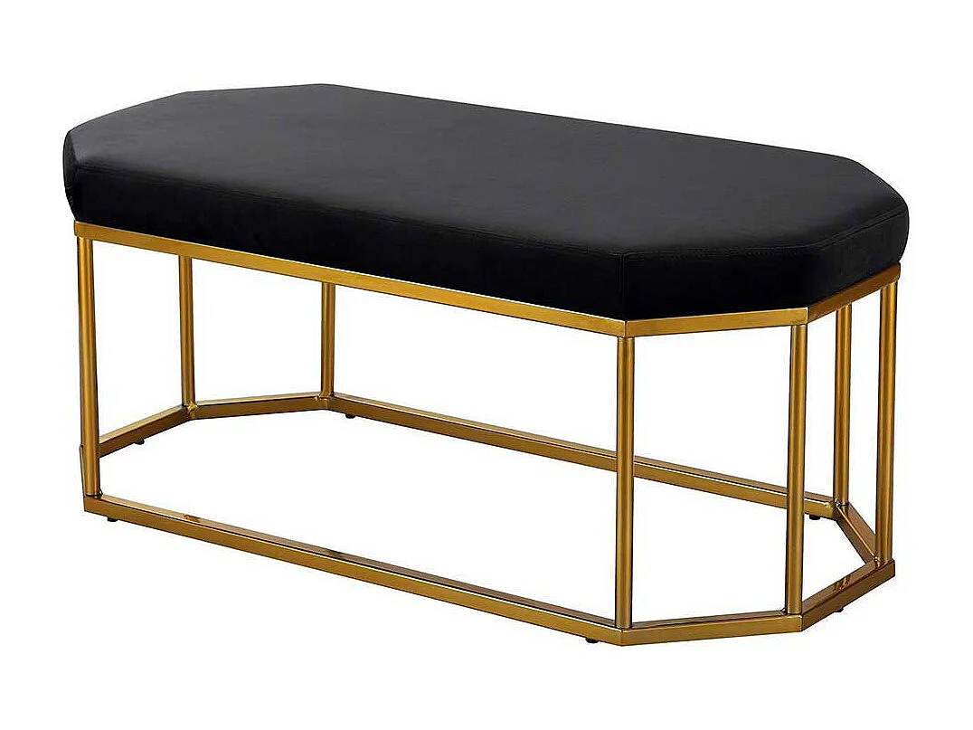 Bettbank mit Metallgestell in Schwarz und Goldfarben 92 cm breit