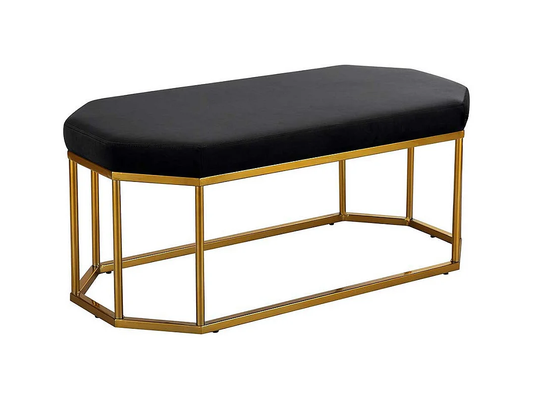 Bettbank mit Metallgestell in Schwarz und Goldfarben 92 cm breit