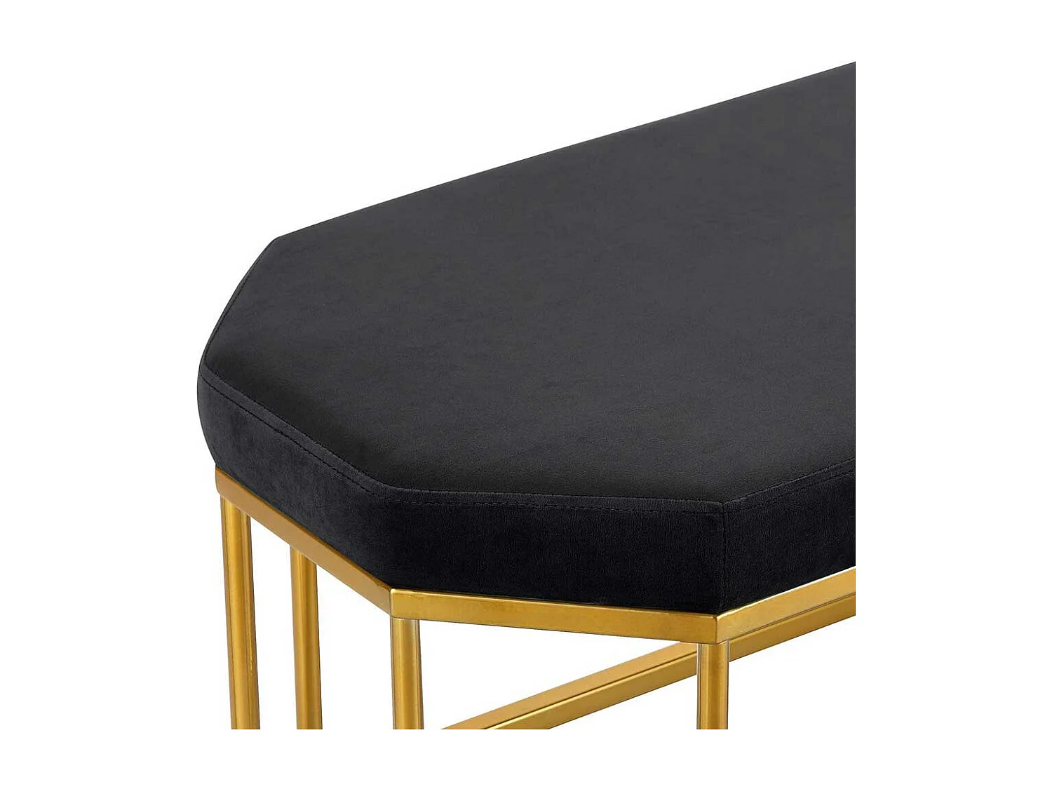 Bettbank mit Metallgestell in Schwarz und Goldfarben 92 cm breit