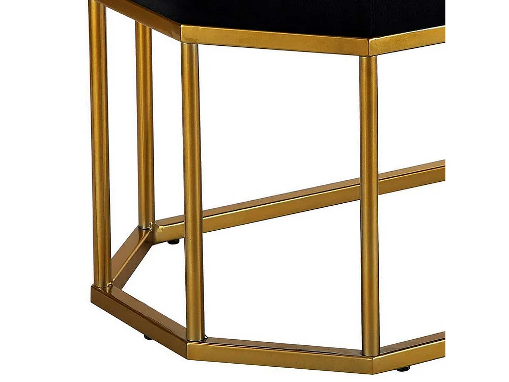 Bettbank mit Metallgestell in Schwarz und Goldfarben 92 cm breit