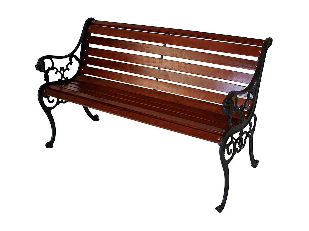Terrassenbank aus Holz Gusseisen