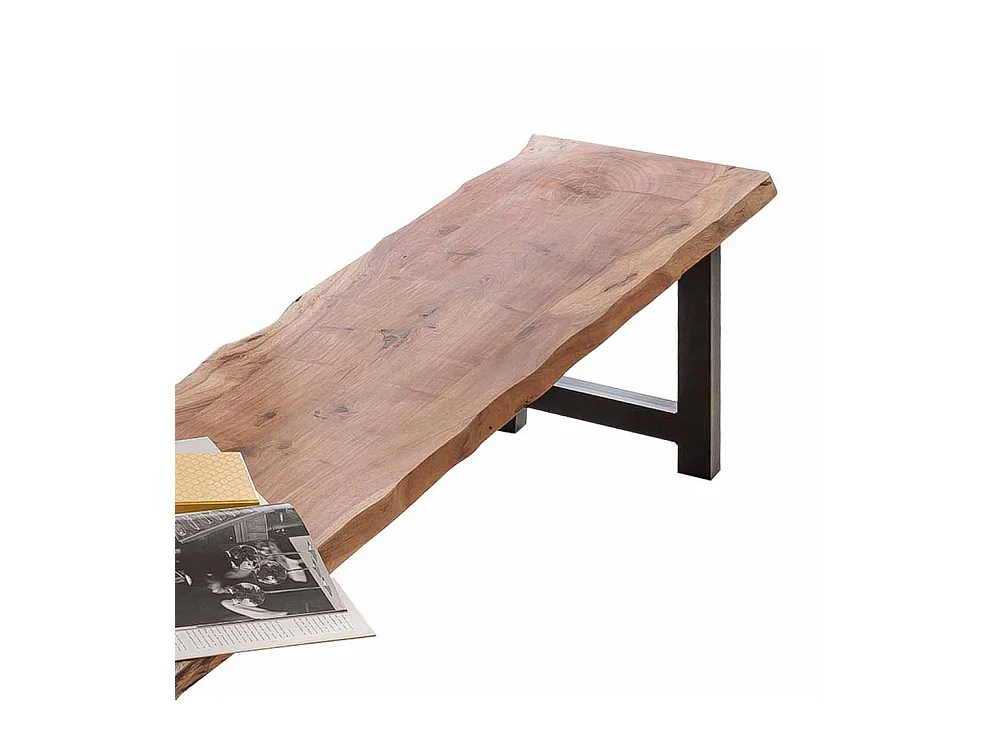 Essbank mit Baumkante Akazie Massivholz