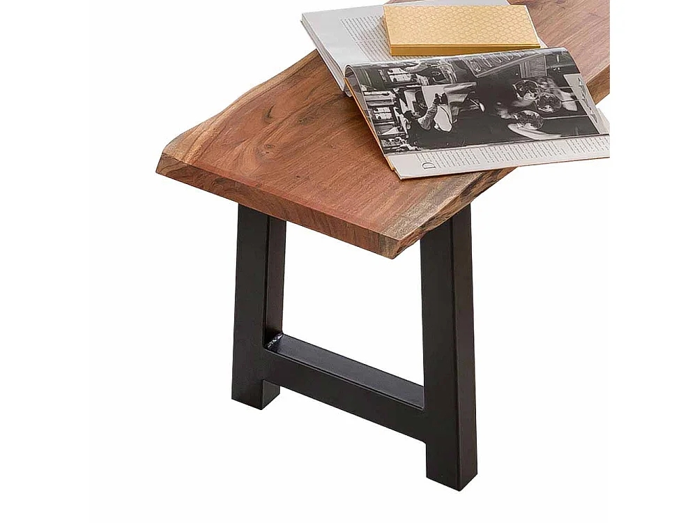 Essbank mit Baumkante Akazie Massivholz