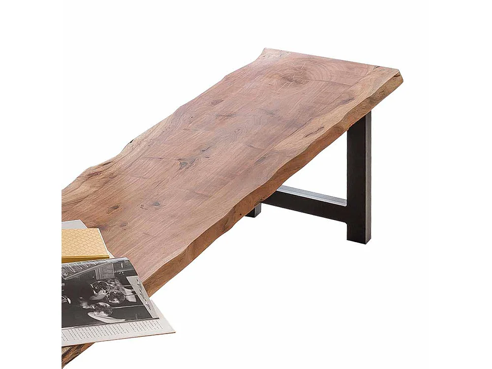 Essbank mit Baumkante Akazie Massivholz