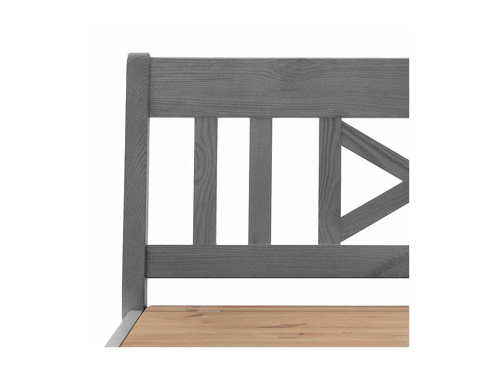 Stauraumbank in Grau Kiefer massiv gelaugt