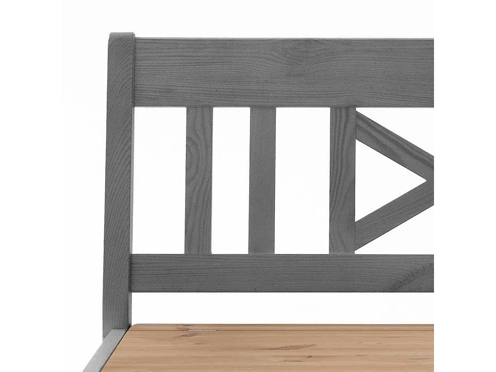 Stauraumbank in Grau Kiefer massiv gelaugt