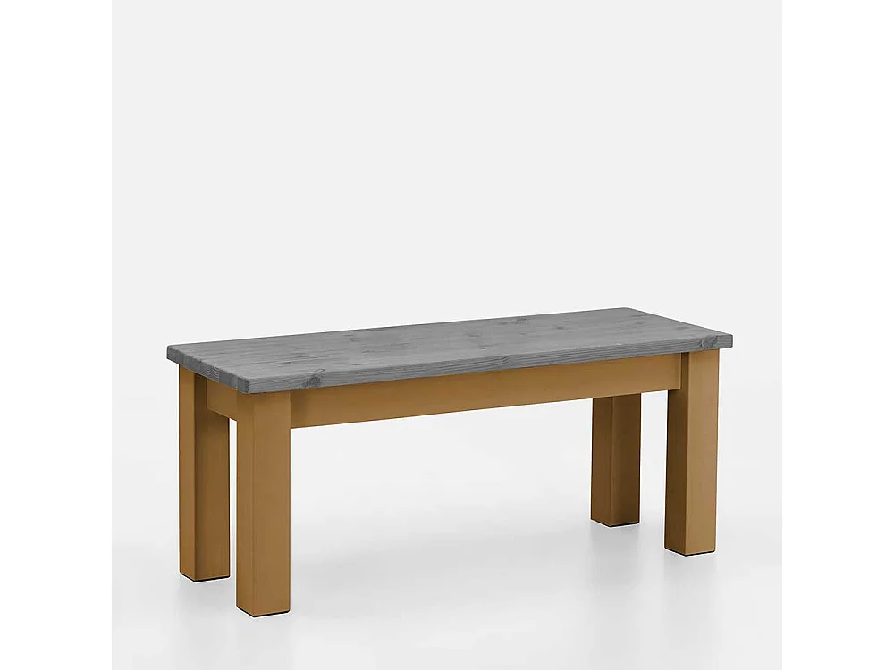Kiefer Massivholz Küchenbank in Grau und Laugenfarben 90 cm oder 110 cm