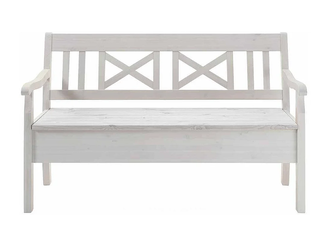 Sitzbank in Weiß Kiefer massiv