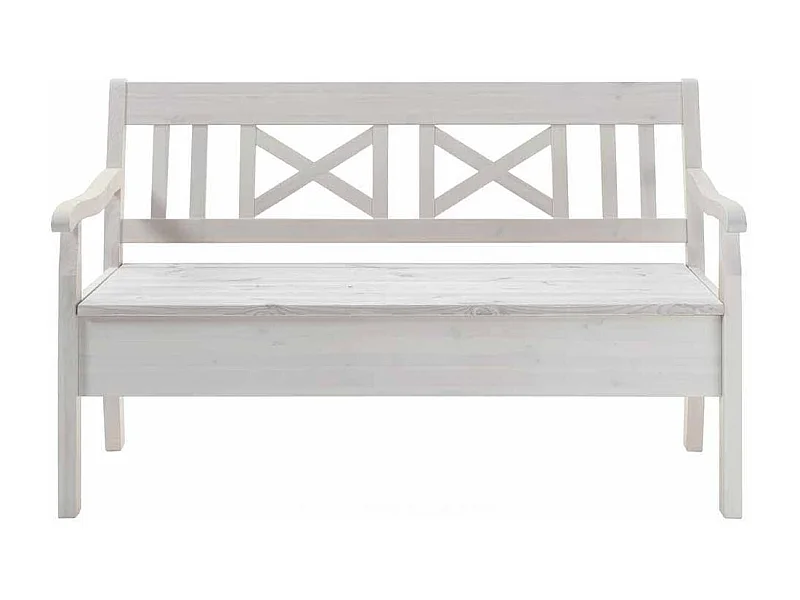 Sitzbank in Weiß Kiefer massiv