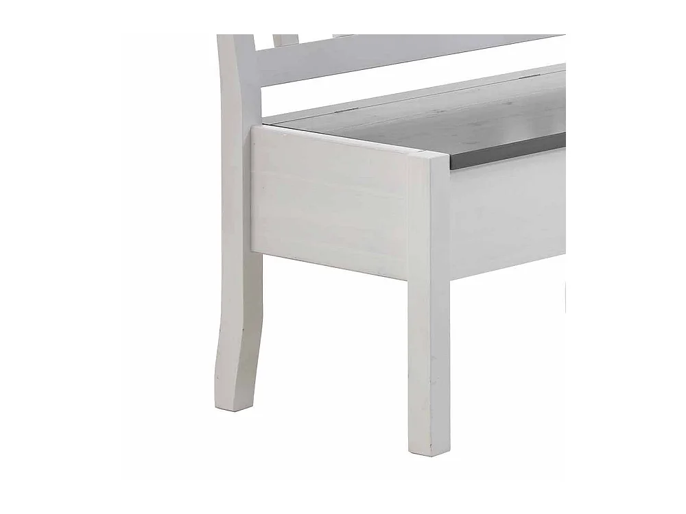 Kücheneckbank in Weiß Grau Kiefer Massivholz